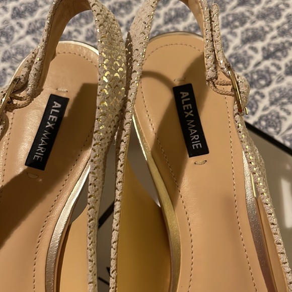 Alex Marie open toe sling back pumps- Marla714 Sand Gold - Picture 5 of 11